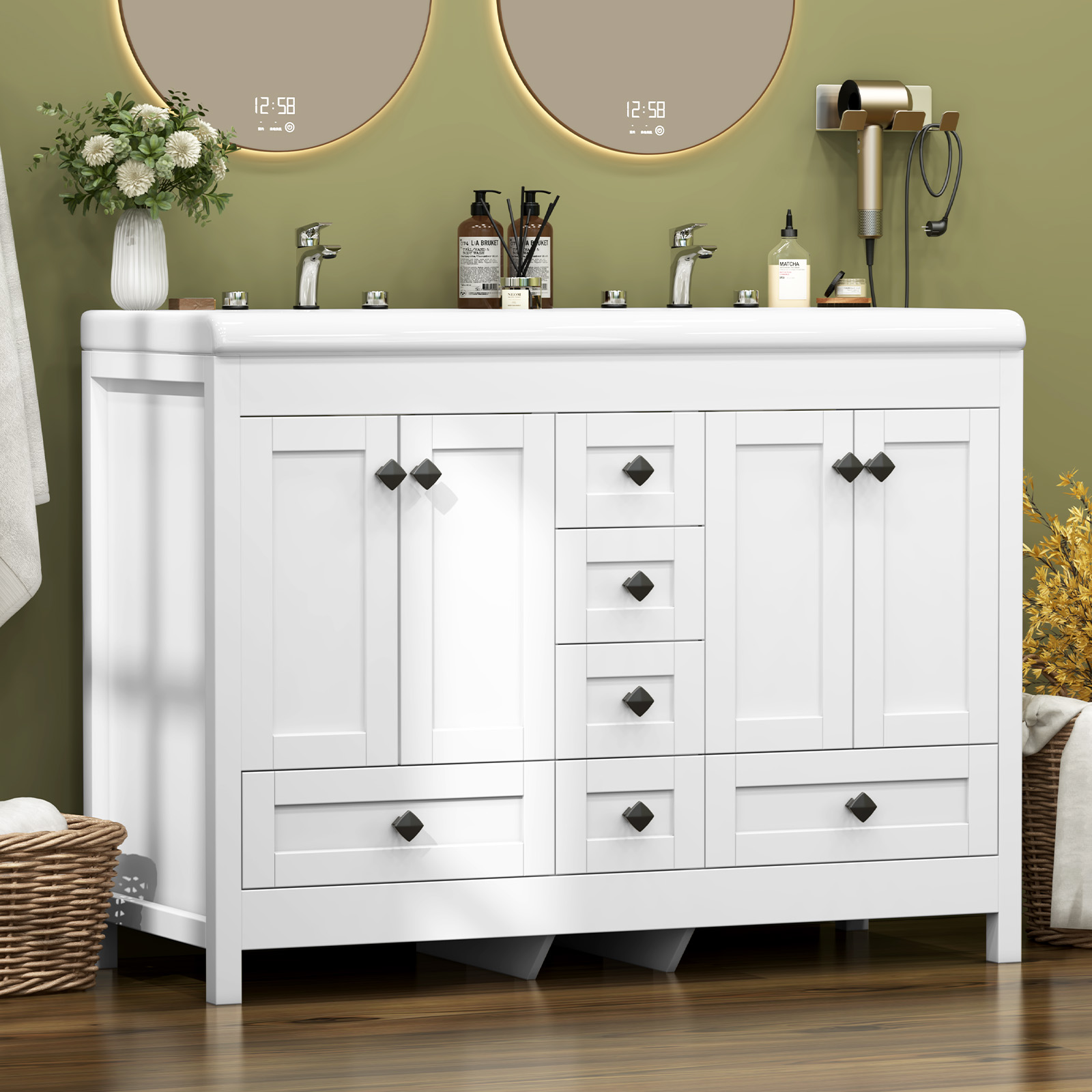 47.3 Inch White Bathroom Vanit - огляд і ціна Home Bathroom Vanity Combo