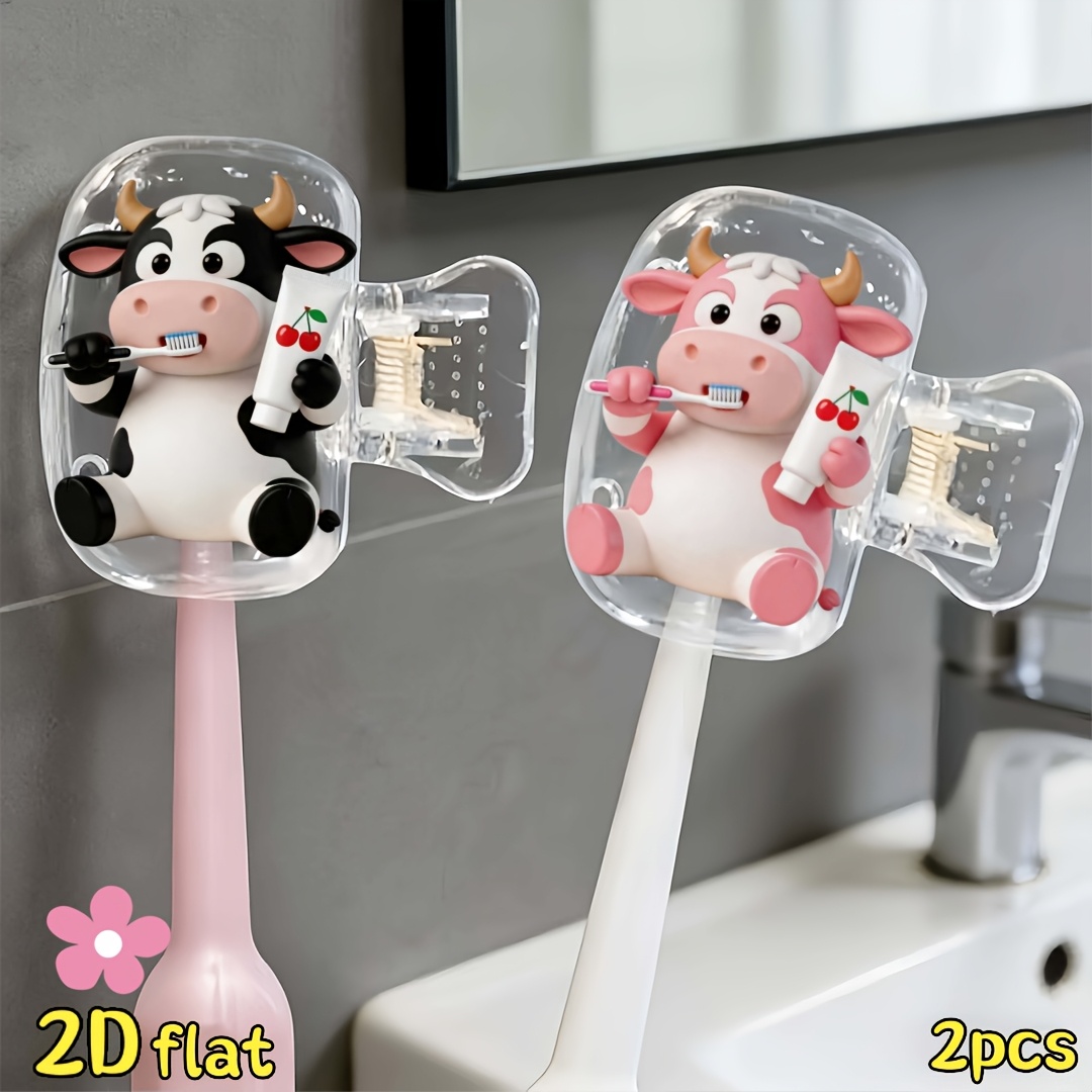 2pcs Cow Toothbrush Holder Tra - огляд і ціна Home Bathroom Organizer