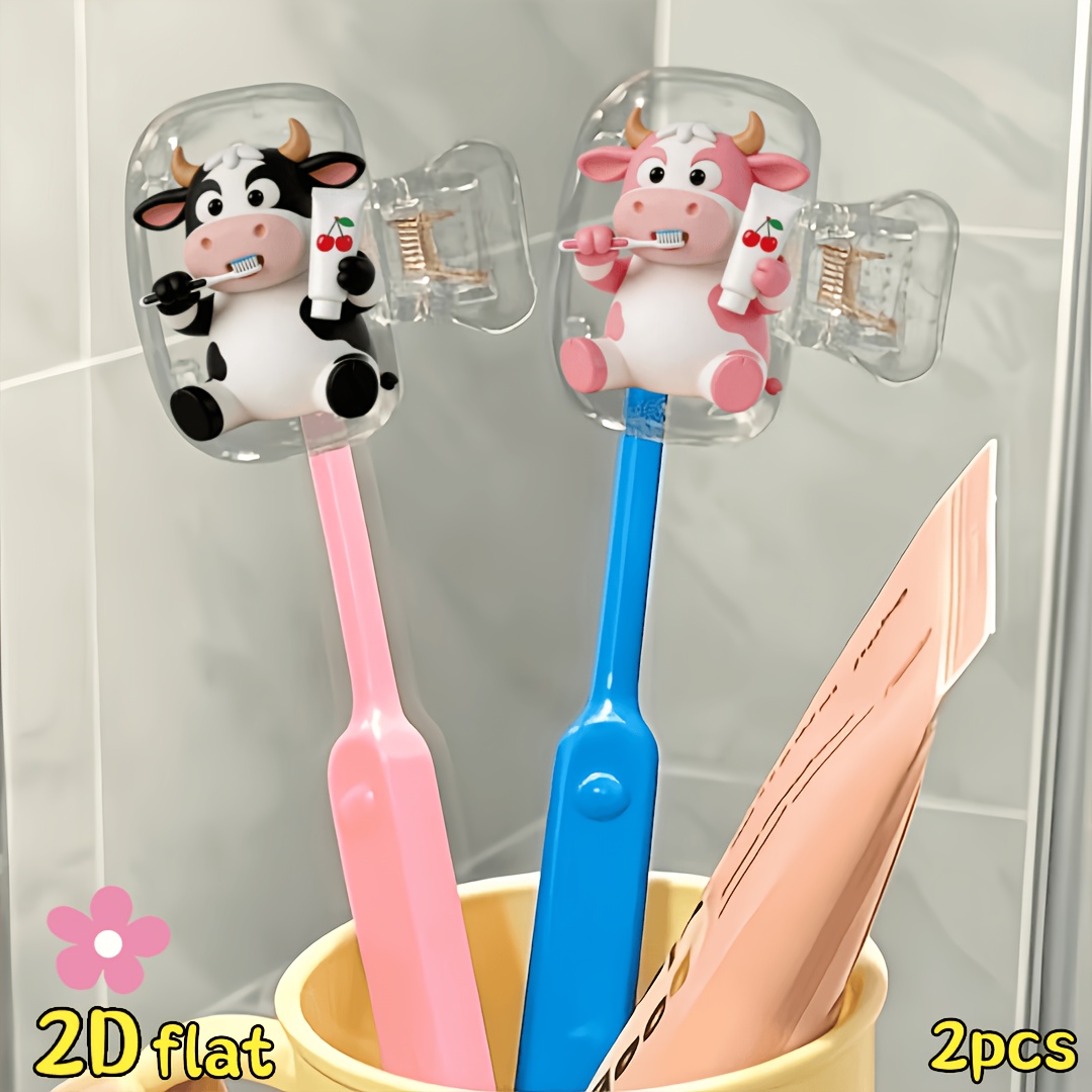 2pcs Cow Toothbrush Holder Tra - огляд і ціна Home Bathroom Organizer