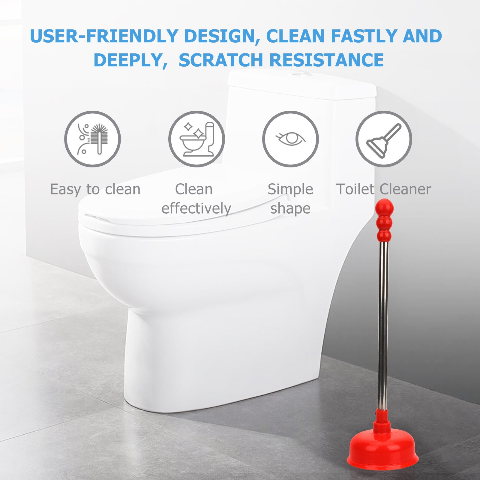 Heavy Duty Long Handle Toilet  - огляд і ціна Plunger Toilet
